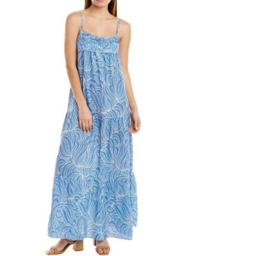 J MCLAUGHLIN PARIS LINEN DRESS GETI SWIRL XS‎